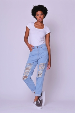 Mom Fit Roturas Celeste. - comprar online