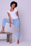 Mom Fit Roturas Celeste.