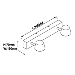 Artef. LED p/pared cálido - MEDIDAS VARIAS - comprar online