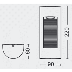 Artef. LED 3W rasante p/pared IP54 - comprar online