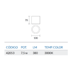 Artef. LED 7.5W p/techo - BLANCO O NEGRO en internet