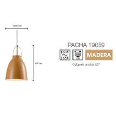 Colgante 1 luz madera E27 en internet