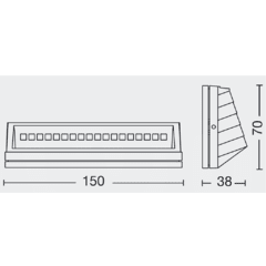 Artef. LED 4W rasante p/pared IP54 - GRANDE - comprar online