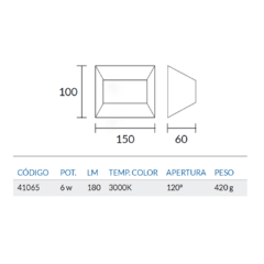 Artef. Unid. LED 6W p/pared IP54 en internet