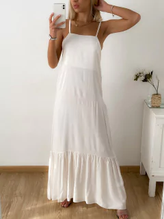 Vestido Fibrana con Volados (7228) - comprar online