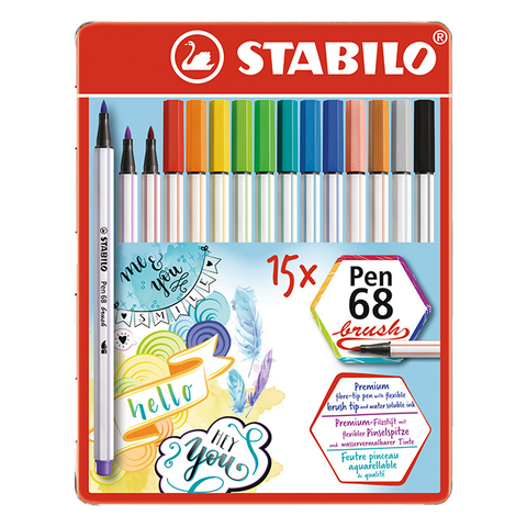 Set de Marcadores doble punta (Fineliner y Brushpen) x48 colores Bruynzeel