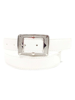HEBILLA PLAY RECTANGULAR. CUERINA PASE 30 MM. BLANCO.