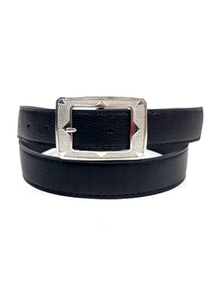 HEBILLA PLAY RECTANGULAR. CUERINA PASE 30 MM. NEGRO.