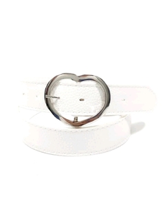 HEBILLA CORAZON. CUERINA. PASE 35 MM. BLANCO. - comprar online