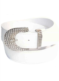 HEBILLA DIAMOND. CUERINA PASE 35 MM. BLANCO
