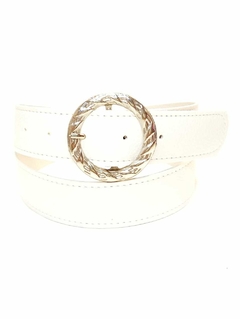 HEBILLA REINA. CUERINA PASE 35 MM. BLANCO