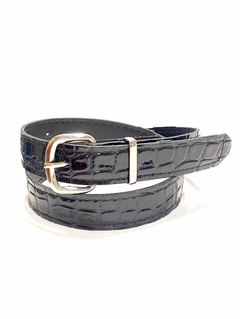 CINTO CHAROL CROCO NEGRO. CUERINA PASE 25 MM.