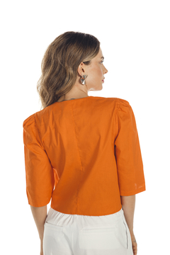 blusa tricoline nó laranja na internet