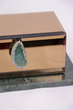 caixa porta jóias espelho fumé com pedra na internet
