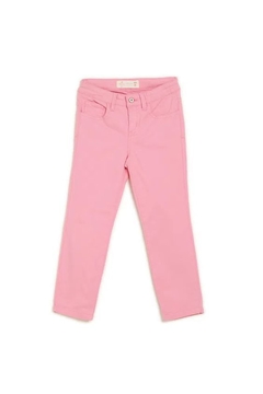 calça skinny rosa sarja com elastano