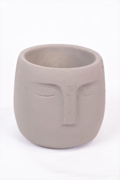 vaso decorativo cimento cinza minimalista MÉDIO - Les Marie