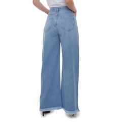 Calça Jeans Blogueira Wide Leg Feminina Tendência Com Detalhe na internet