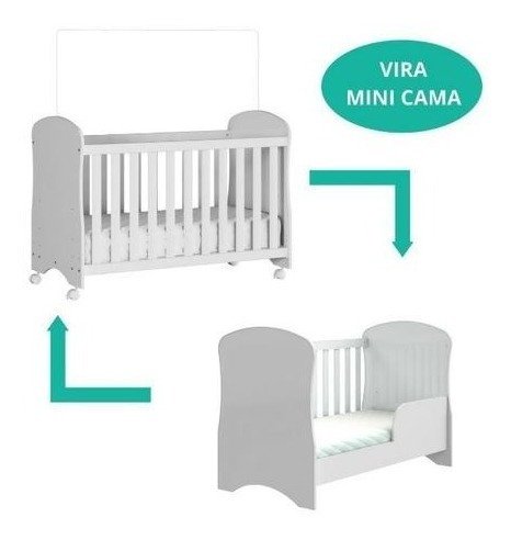 Berço Mini Cama Smim Branco Móveis Peroba