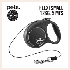 Correa Flexi BLACK DESIGN cordón S 5m negra 12 kg