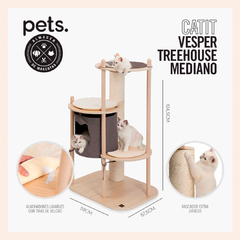 CATIT VESPER TREEHOUSE MEDIUM 72 X 57.5 X 124.5 CM