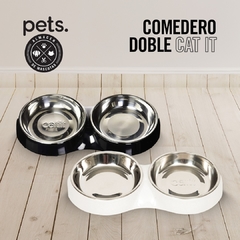 Comedero Doble Acero Inoxidable Catit Anti Estrés Para Gatos en internet