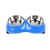 Comedero doble de melamina azul - comprar online