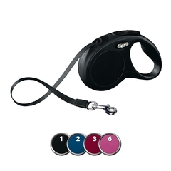 Flexi New CLASSIC cinta 5 m negro, 50 kg.