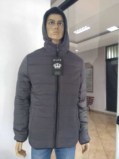 Jaqueta reversível masculina, com capuz, preta com cinza - comprar online