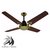 VENTILADOR DE TECHO DORADO / MADERA REVERSIBLE CEDRO-ROBLE