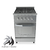 COCINA ESPEJADA PROFESIONAL 4 HORNALLAS 55 CM CON GRATINADOR
