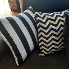 Almohadones deco. Pack x 3 unidades. Motivos Blanco y Negro - Muebles Respuela