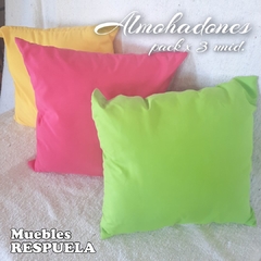 Almohadones deco. Pack x 3 unidades. LISOS