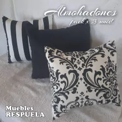 Almohadones deco. Pack x 3 unidades. Motivos Blanco y Negro - comprar online