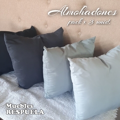 Almohadones deco. Pack x 3 unidades - LISOS en internet