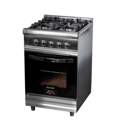 Cocina Usman Irina 600 60Cm Acero Multigas Puerta De Vidrio – Aloise