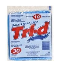SACO LIXO TRID AZ 59X62 30L C/10UN (TRI-D - 1586)