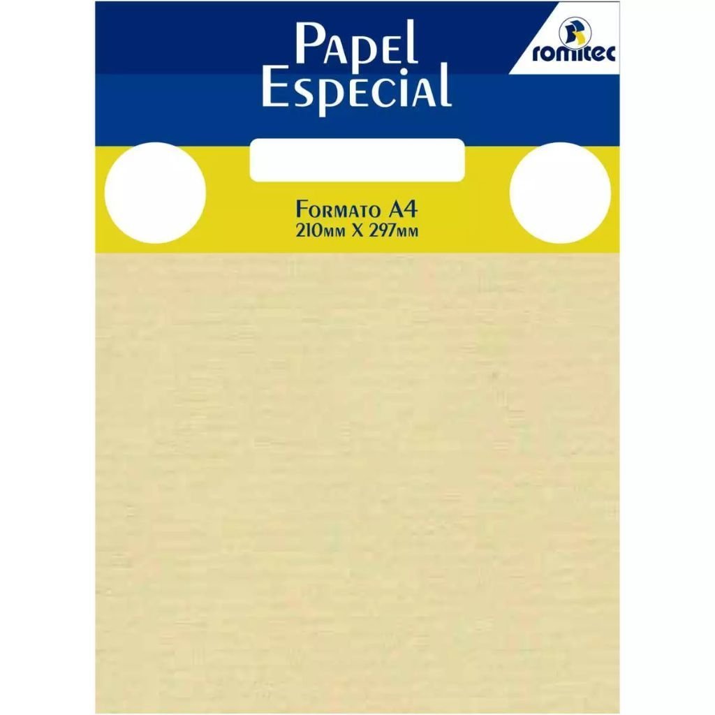 Papel A4 Vergê Berilo 180g C50 Folhas Romitec 6196