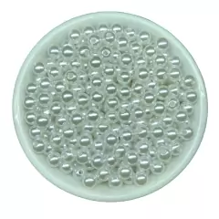 Atacado: Pérola 12mm ABS Inteira c/Furo 100g (aprox. 130un) - Confraria das Artes