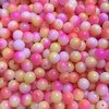 Miçanga Tie Dye 8mm Plástico Fosca Rosa e Amarelo