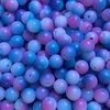 Miçanga Tie Dye 8mm Plástico Fosca Azul e Rosa