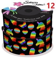Fita de Gorgurão Estampada POPIT 38mm