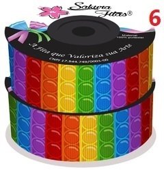 Fita de Gorgurão Estampada POPIT 38mm