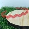 Tiara Ondulada com Glitter 10mm Vermelho
