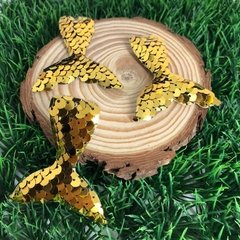 Aplique de Lantejoula de Cauda de Sereia - Dourado
