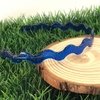 Tiara Ondulada com Glitter 10mm Azul Marinho