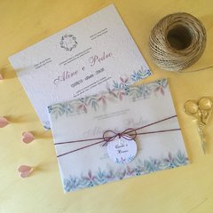Convite Casamento Vegetal 15X21cm - Papel Semente na internet