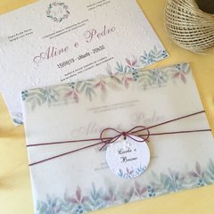 Convite Casamento Vegetal 15X21cm - Papel Semente