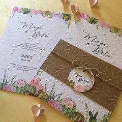 Convite Casamento Craft Light - 15X21cm - Papel Semente - loja online