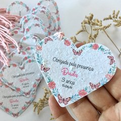 TAG PLANTÁVEL - PAPEL SEMENTE 6X5CM - CORAÇÃO - PERSONALIZADA - comprar online