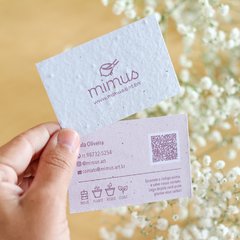 Cartão de visitas plantável - Papel Semente - 9x5cm - loja online
